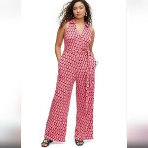 Diane Von Furgstenberg For Target Pink And Black Jumpsuit Medium